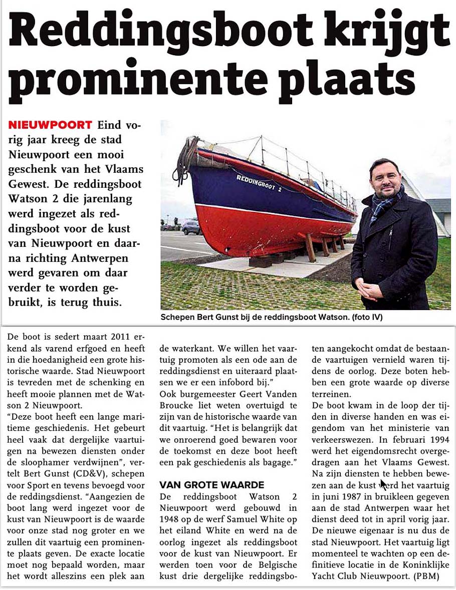 reddingsboot krijt een prominrnte plaats